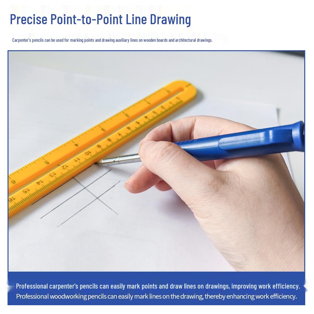 2.8mm Lead Mechanical Graphite Scriber Pencil for Professional Woodworking & Engineering