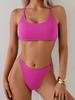 1011 Solid Color Three-point Bikini Swimsuit Women's Sexy European and American Bikini Split Swimsuit