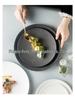 European Ceramic Dinnerware: Steak & Pasta Plate with Creative Texture