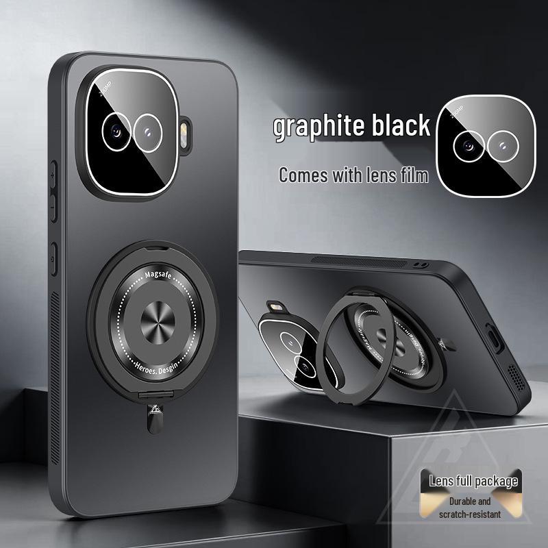 iQOO Z11 Turbo Phone Case - Rotating Magnetic Stand, Ultra-Thin Frosted, Full Coverage, Anti-Drop Protective Cover.