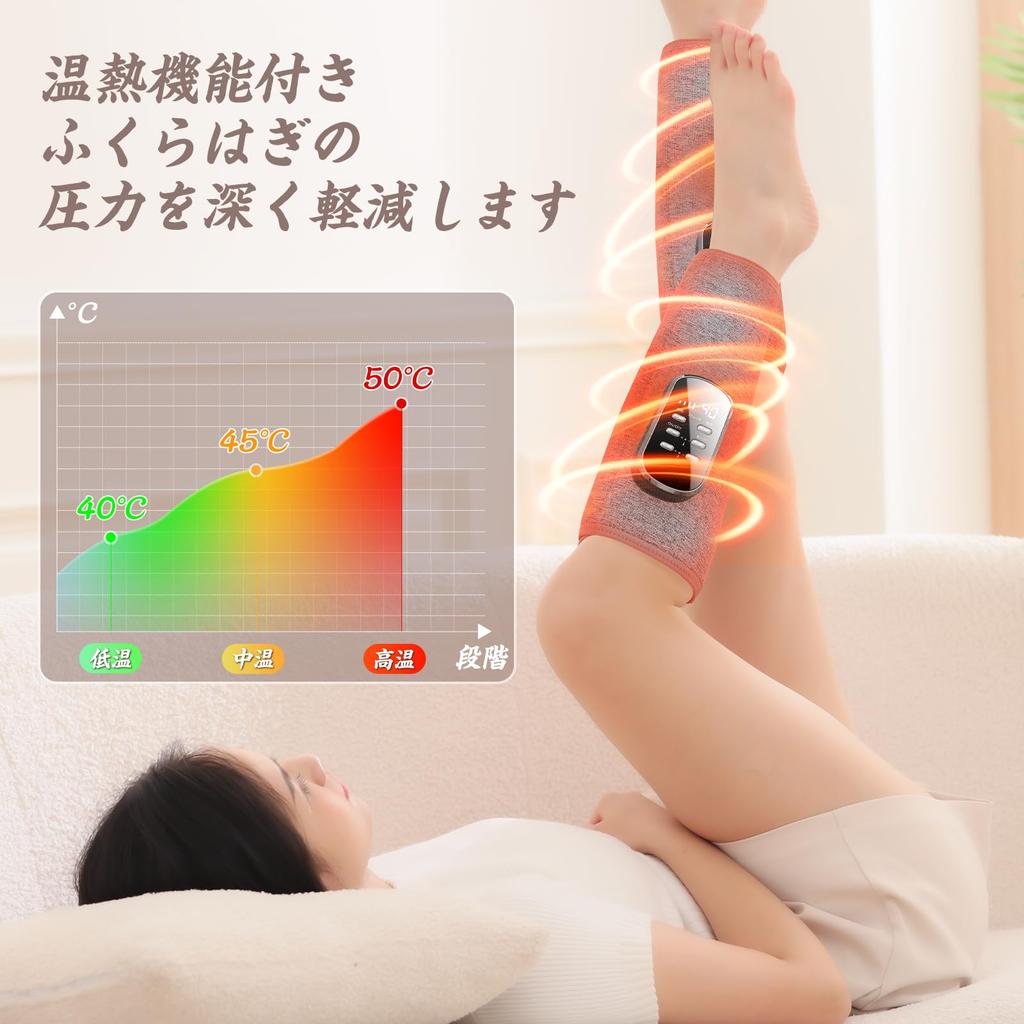 Liaolee Air Leg Relaxer, Cordless USB Rechargeable, 3 Modes, 3 Intensity Levels, 3 Temperature Levels, Easy Operation, Adjustable Size, Suitable for H