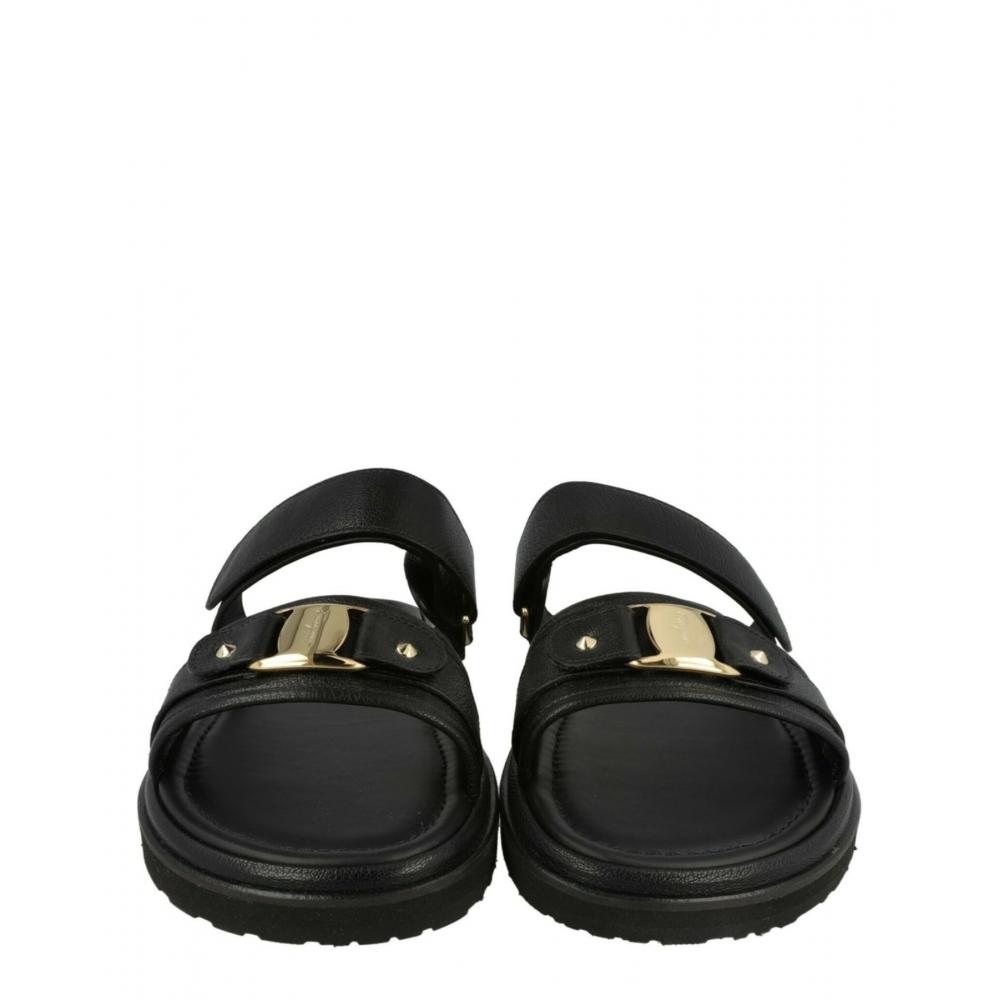 Salvatore Ferragamo Kamy Leather Sandals Black