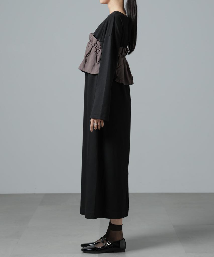 Nano Universe Layered Bustier F Women's Dress, 010, Black, 673-5119311