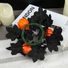 Halloween Table Centerpiece Decor - Artificial Maple Leaf Wreath With Pumpkin Berries Candlestick Design Festive Dining