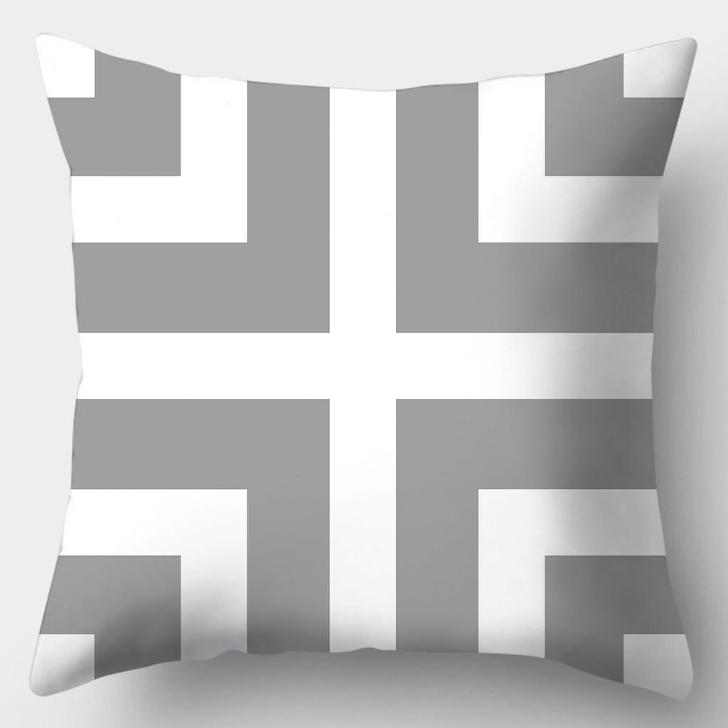 45cmX45cm Grey Series Pillowcase Square Sofa  Striped Plaid Cushion Cover