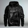 Fierce Animal Lion Pattern 3D Digital Printing Men's Fashionable Hooded Sweatshirt