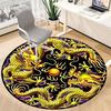 1pc Dragon Yin Yang Chair Carpet for Office, Round Non Slip Durable Large Size Office Carpet, Suitable for Office