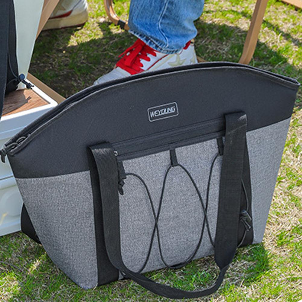Insulated Cooler Bag Large Capacity Portable Insulation Bag Leakproof Insulated Food Handbag for Supermarket Shopping