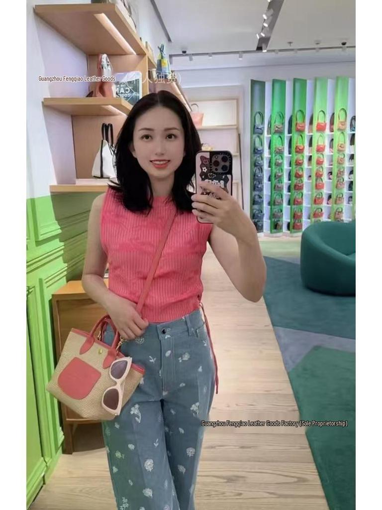 Pleciona torba shopper ze skóry krowiej z inkrustacją smoka: Duża pojemność torba plażowa, na ramię, crossbody