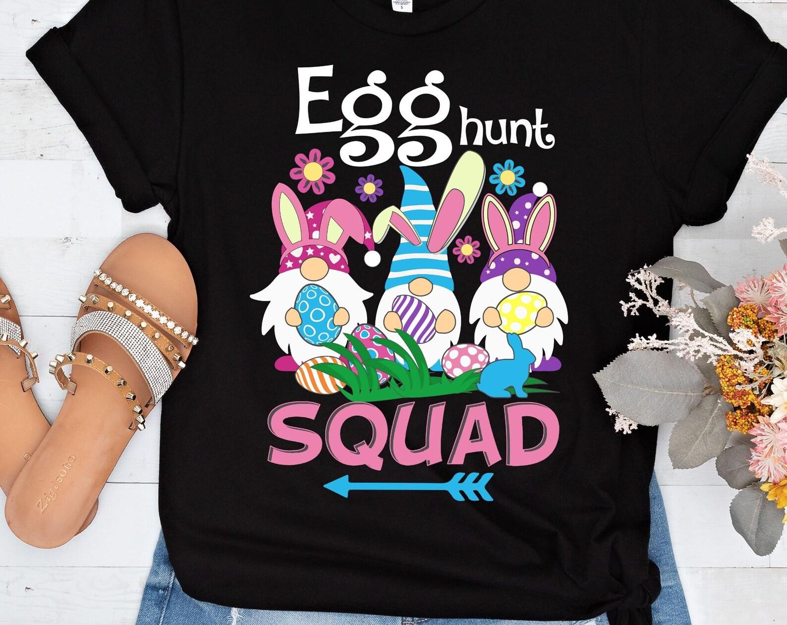 Egg Hunt Squad tshirt, easter shirt, easter gnomes, easter eggs, rabbit eggs, egg hunting 3XL