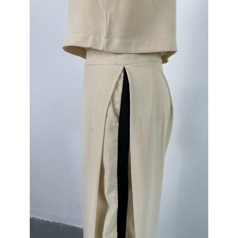 Women's Big Size Loose Half High Neck Long Sleeve Top Casual Suit