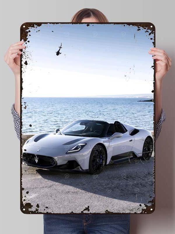Maserati Classic Car Metal Poster Bedroom Decoration Living Room Decor Men Custom Metal Tin Signs for Garage Wall Art Decoration
