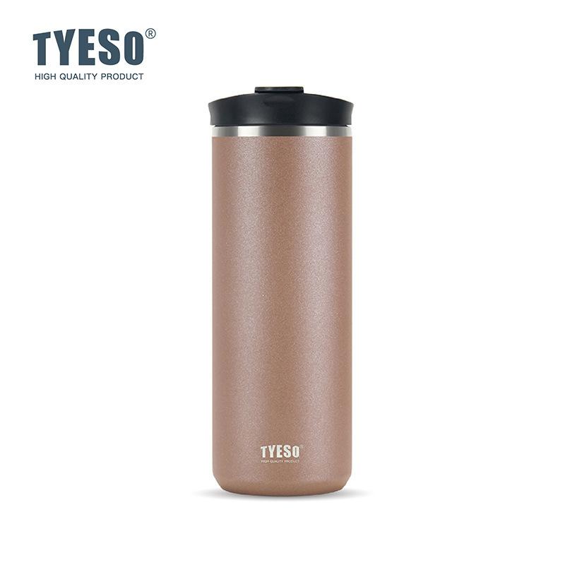 Tyeso French Press Coffee Mug 304 Stainless Steel Thermoses Travel Mug Portable Cold Brew Coffee Maker Tea Infuser Insulated Cup