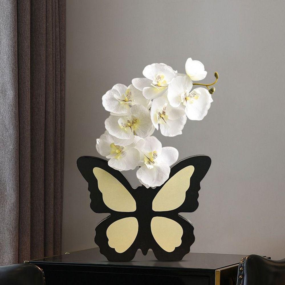 

Fashion Butterfly Decorative Vase French Style Wood Flower Vase Flower Arrangement S бежевий