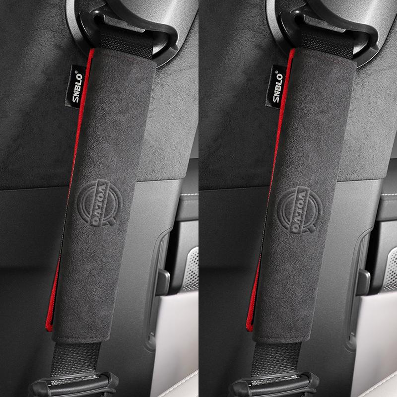 car safety belt shoulder Guards For volvo XC60 S60 S90 XC40 XC90 V60 V90 S80 V70 suede auto accessories