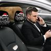 Holiday Car Headrest Cover Set, Slip On Polyester Fabric Washable for Christmas Cabin Style, Daily Driving, and Family Cars