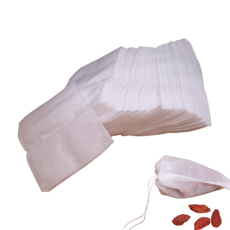 100PC Tea Bags For Loose Tea Non-woven Tea Filter Bags Natural Unbleached Bags For Cold Brew Coffee Non-woven Tea Filter Bags