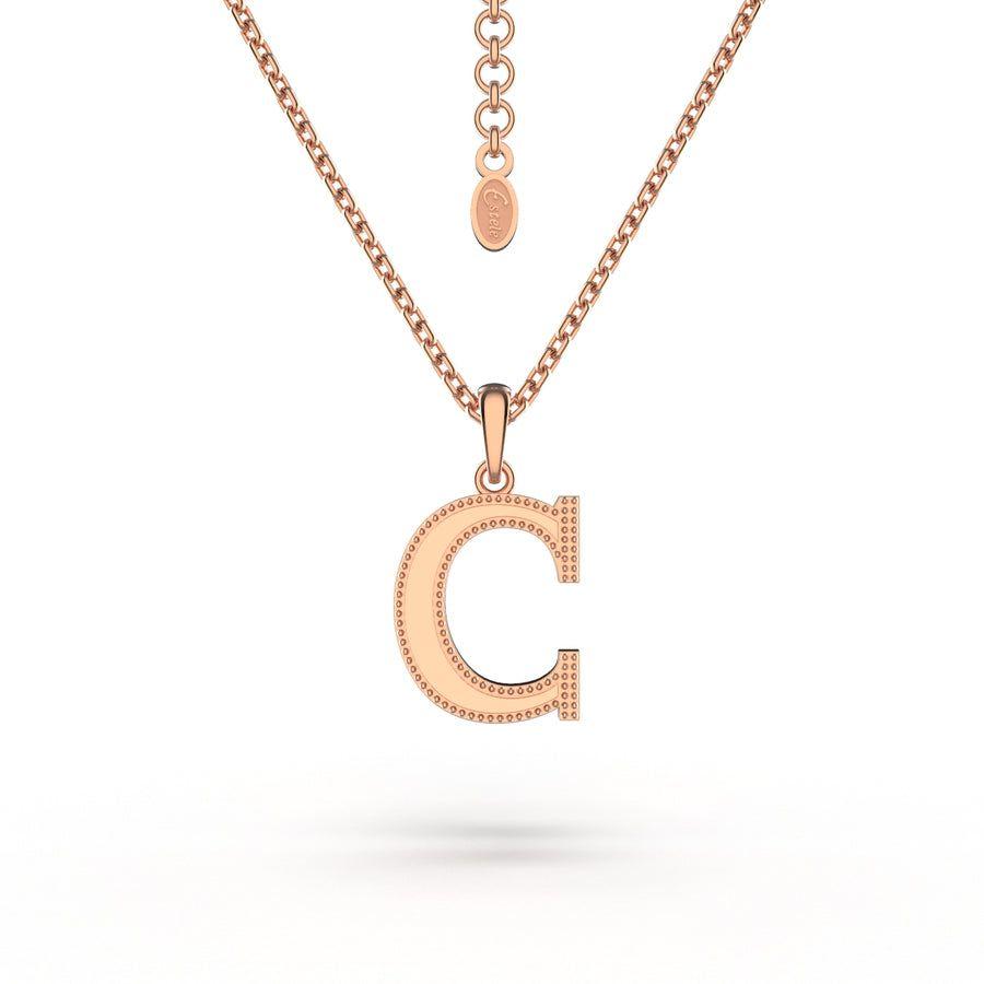 Estele Pandantiv Charm C placat cu aur roz