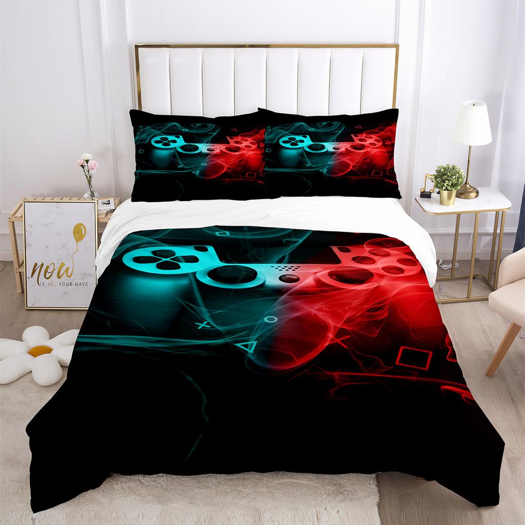 Three-Piece Quilt Cover Gamepad Kit 3D Digital Printing Bedding Sheets