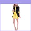 Elegante Fantasia de Pirata Feminina Para o Halloween Apresentando Design de Saia Curta Dourada Nobre