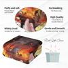 Sanrio Cute Warrior Flannel Blanket Soft Warm Fluffy Throw Home Decor Luxury Bedding Sofa Bed Cover Lightweight Summer Blanket