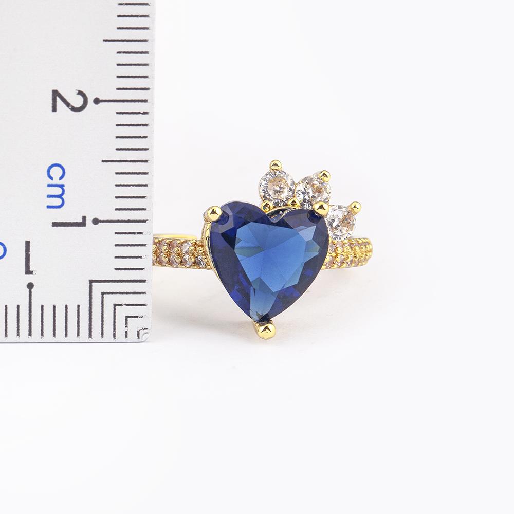 Nidin Korean Fashion Love Heart Zircon Open Rings 5 Colors for Female Cute Sweet Girls Romantic Wedding Gift Jewelry Accessories
