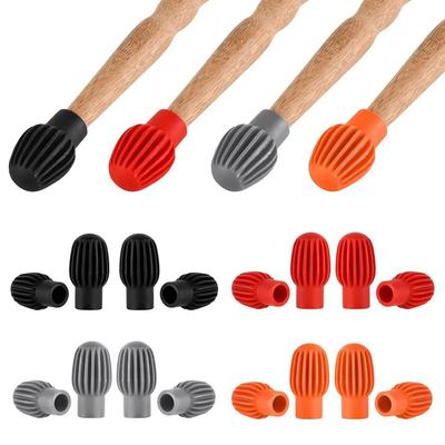 2PCS/4PCS Drum Mute Silicone Sleeve - Noise Reduction Tips for Drumsticks, Anti-Slip Rubber Head Cover w/Easy Install