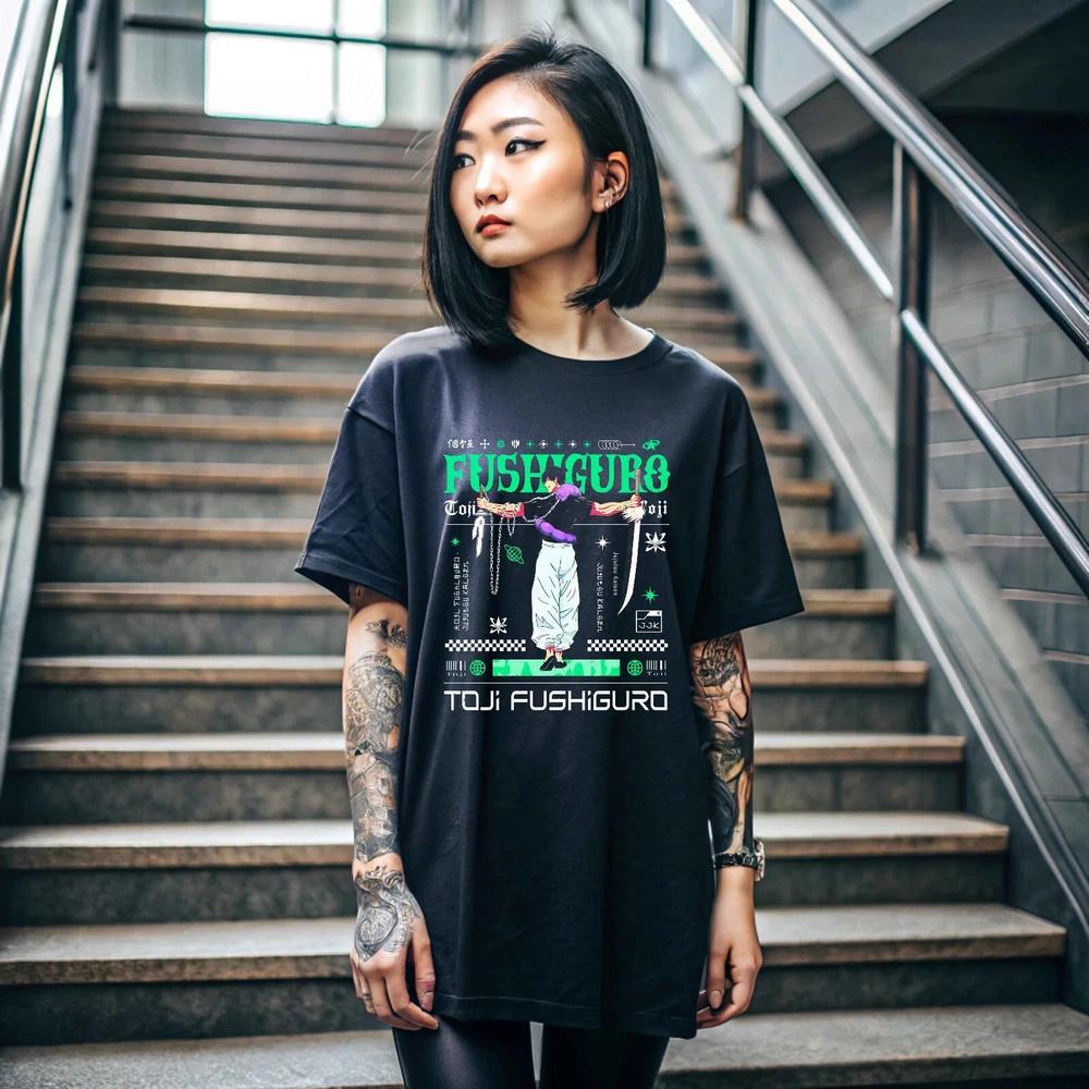 Anime Jujutsu Kaisen Fushiguro Toji Gojo Black TShirt S