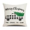 Christmas Pillow Cover Letter Christmas Tree Sofa Pillow Cover Peach Skin Cushion Home Supplies