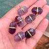 Natural Slice Stone Amethysts Purple Pendant Quartz Crystal Irregular Charm For Handmade Jewelry Making Necklace Earring Diy