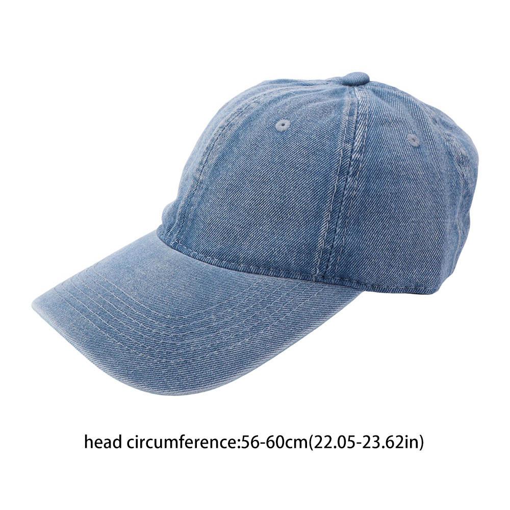 Simple Solid Color Denim Baseball Cap Korean Style Hip Hop Sun Hat Sunscreen Peaked Cap Peaked Hat Girl