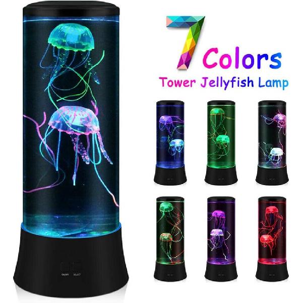 EDIER Jellyfish Lamp, LED Fantasy Jelly Fish Light, 7 Color Setting Jellyfish Tank Table Lamp Decorations for Home Office Decor Great Gifts for Kids
