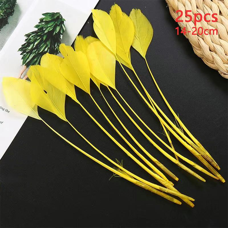 

14-20cm Goose Feathers Bulk 25pcs Long Decoration Thin Plumas White Black Mixed Colors Plume For Crafts Hat Vases Carnival House 14-20cm