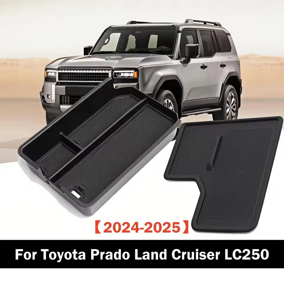 For Toyota Prado Land Cruiser Prado 250 J250 LC250 Central Control Armrest Storage Box Wireless Charging Mat 2024 2025 Tools Car