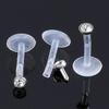 10pcs 16G Lip/Labret/Ear Retainer Ring Studs Hide Piercing Bio Flexible Clear