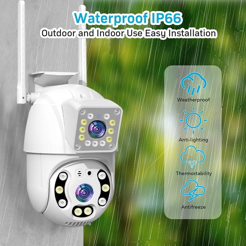 2K Outdoor Dual Lens Panorama Surveillance Home Security CCTV Dome Camera Wireless WIFI IP Camera