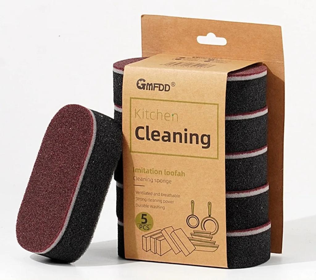 Magic Sponge Scouring Pad Double-sided Rust Remover Descaling Brush Dish Pot Cleaner Household Kitchen Dishwashing Cleaning Tool