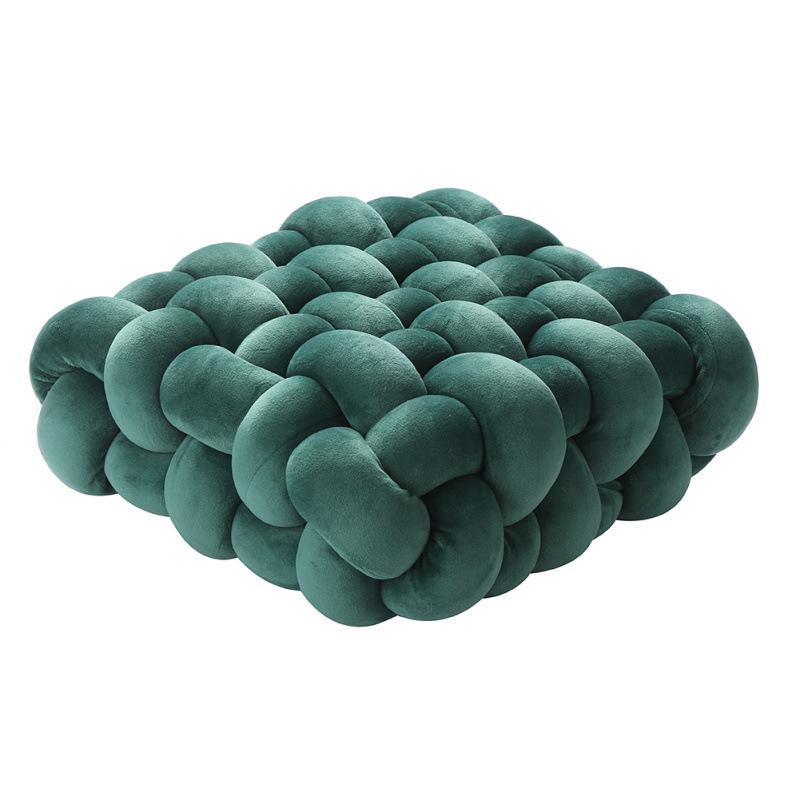 Living Room Soft Plush Knot Cushion Sofa Pillow Solid Color Square Hand-Woven Home Throw Pillow Square Woven Seat Cushion Cushio