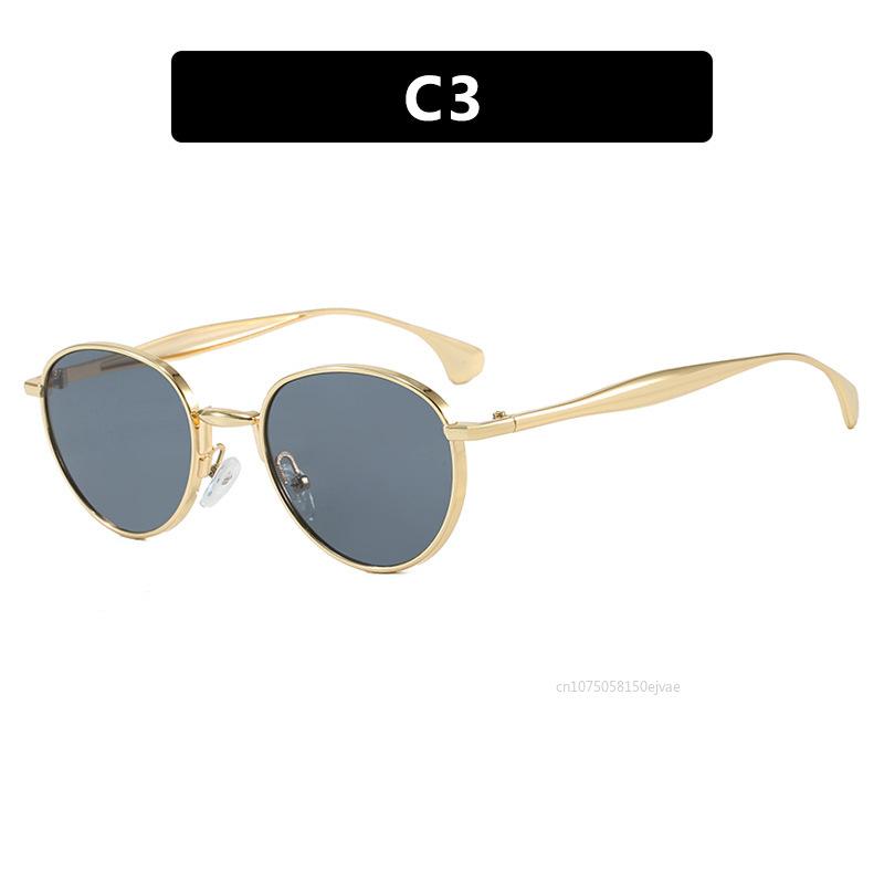 Small Circular Frame Sunglasses For Women Men  Vintage Luxury Brand Designer Punk Sun Glasses Unsiex Shades Uv400