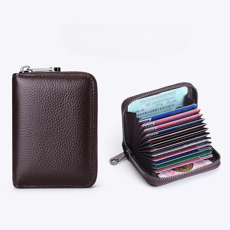 1Pc Genuine Leather Credit Card Wallet Men and Women Fashion ID Card Holder  Small Business Card Holders Bag