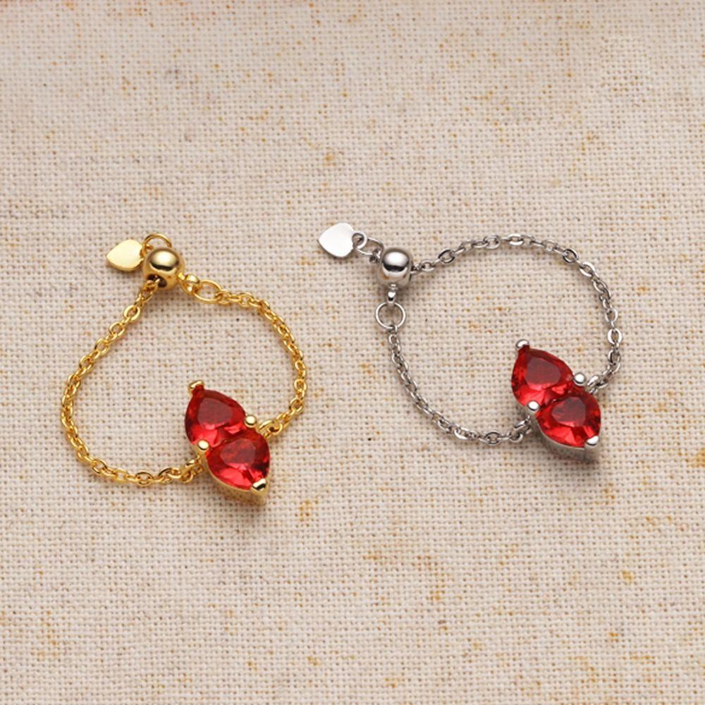 Exquisite Zirconia Chain Rings Minimalist Women Link Chain Ring Adjustable Chain Ring Wedding