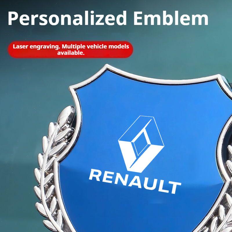 For Renault 2026 New Hub Caps Car Fender Blade Decal Badge 3D Metal Car Body Protective Sticker For Renault Megane 2 3 Clio Scen