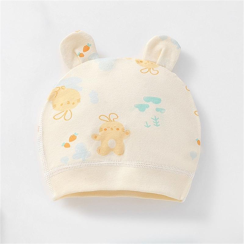 Lovely Newborn Hospital Hat Preemie Boys Girls Beanie Solid with Animal Pattern Infant Baby Hats for Spring Autumn Gift