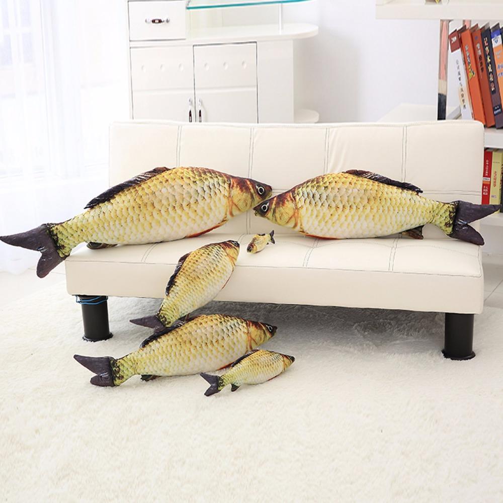 60/75/100/120cm 3D Simulation Carp Plush Toys Stuffed Soft Animal Fish Plush Pillow Creative Sofa Pillow Cushion Gift Kids Toy