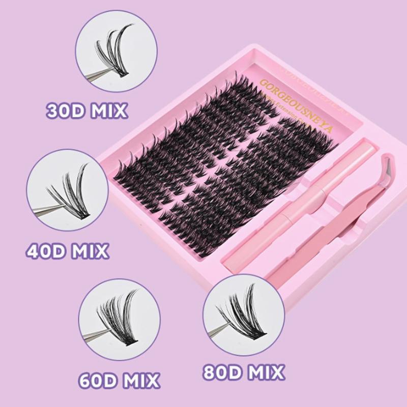 Lightweight Cluster Lash Kit 30D 40D 50D 60D Natural Eyelash Extensions Segmented Volumizing Lashes for Daily Wear Home Use