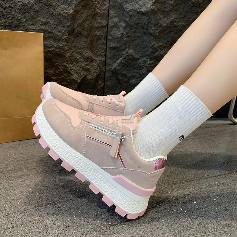 Fashion Platform Heightened Women's 2025 Autumn New Trend Versatile Fashion Lightweight Breathable Casual Sneakers