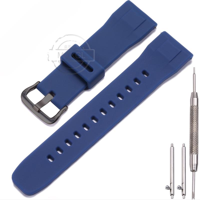 Curea de ceas din silicon pentru seria Casio PROTREK PRG-650Y Prg600 PRW-6600 Bandă de ceas 24mm Brățară