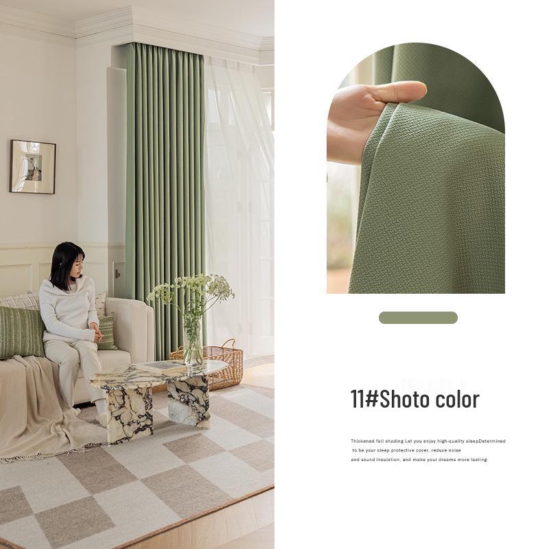 Dolly Blackout Jacquard Curtains: Double-Sided Cotton Linen, Thermal Insulation, Customizable for Living Room & Bedroom