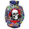 Erkekler 3D Dijital Baskılı Kapşonlu Komik Cadılar Bayramı Korku Dizisi Kazak Sweatshirt