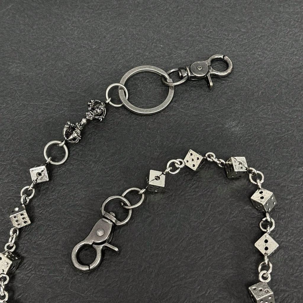 Jewelry Dice Metal Waist Chain, Punk Hip Hop Men's and Women's Trousers Chain.